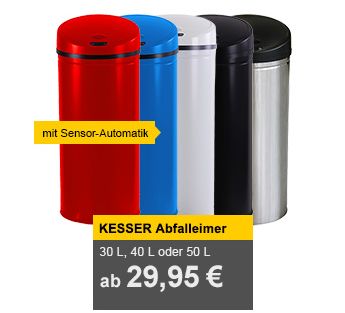 30, 40 oder 50L Abfalleimer von Kesser mit Automatik Sensor ab 29,95 Euro