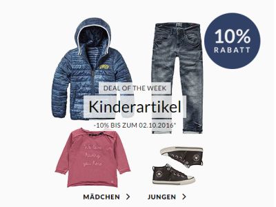 Heute neu: Engelhorn Weekly Deal mit 10% Extra-Rabatt auf Kindermode