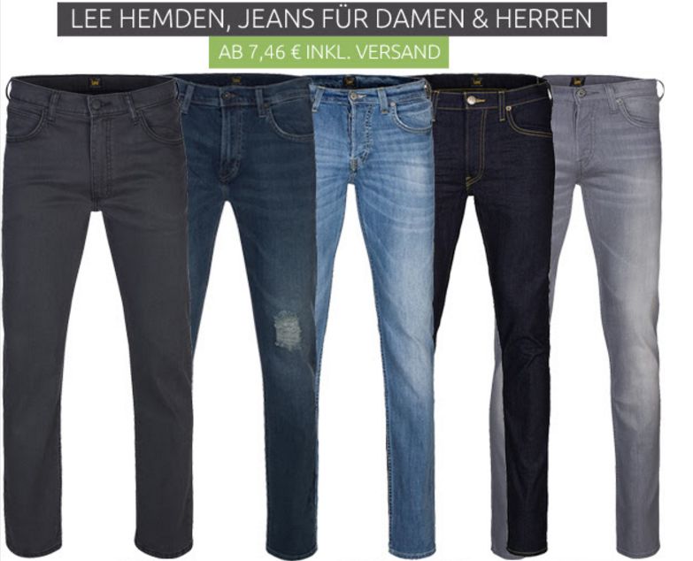 Knaller! Lee Sale mit Jeans ab 7,99 Euro inkl. Versand bei Outlet46