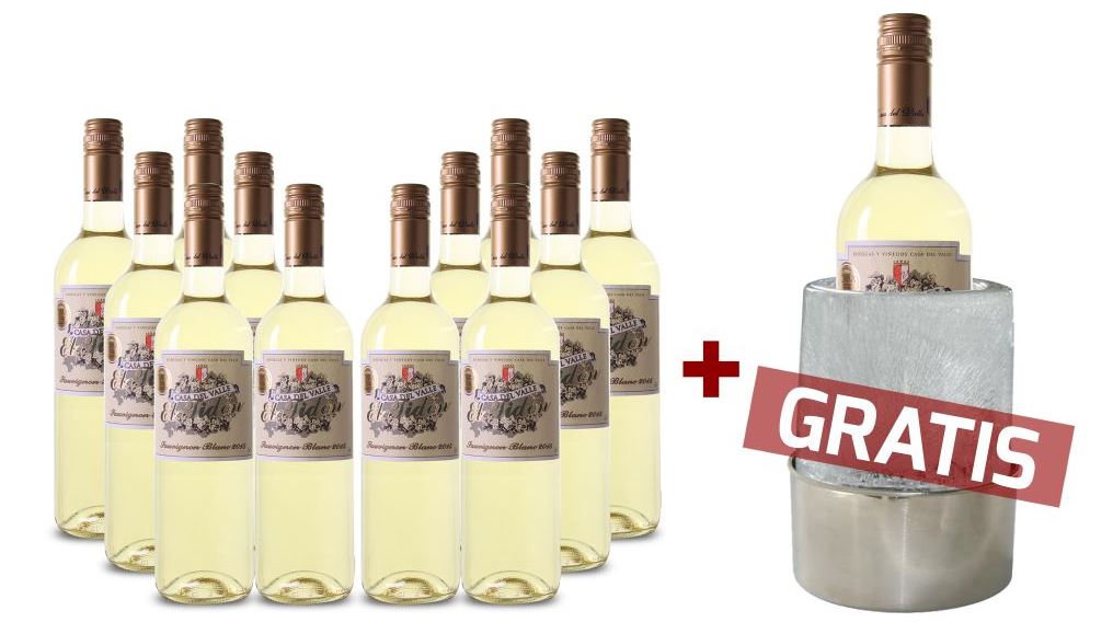 12er-Paket Casa del Valle – El Tidón Sauvignon Blanc + gratis Flaschenkühler für nur 54,90 Euro inkl. Versand