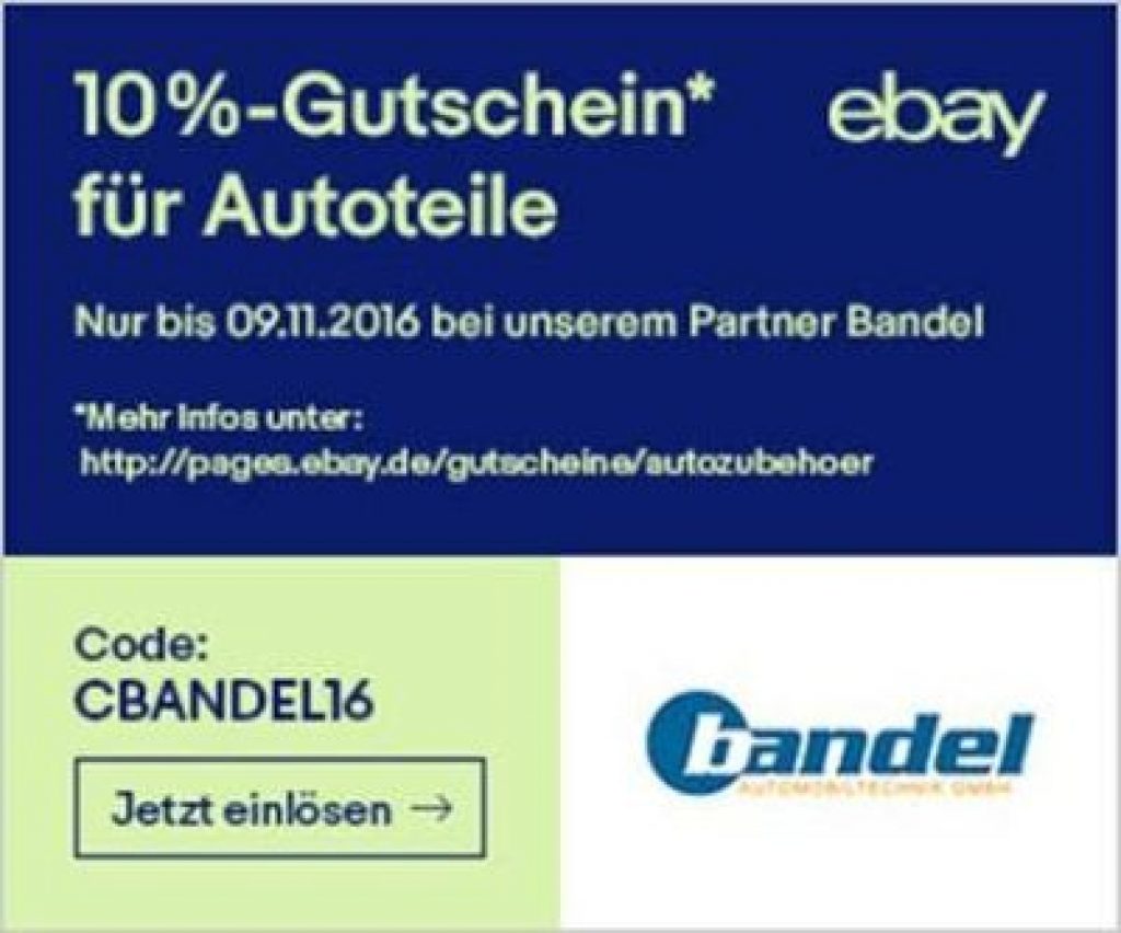 10 Paypal Gutschein auf Bandel Autoteile bei Ebay! Snipz.de
