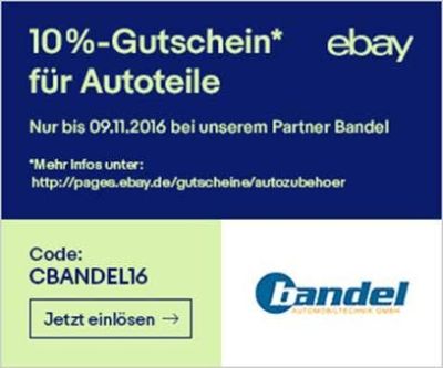 10% Paypal Gutschein auf Bandel Autoteile bei Ebay!