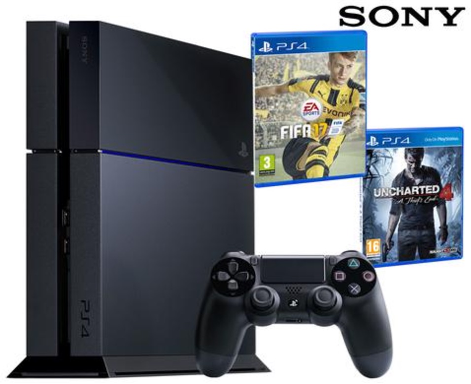 Sony PlayStation 4 500 GB mit FIFA 17 & Uncharted 4 für nur 305,90 Euro inkl. Versand