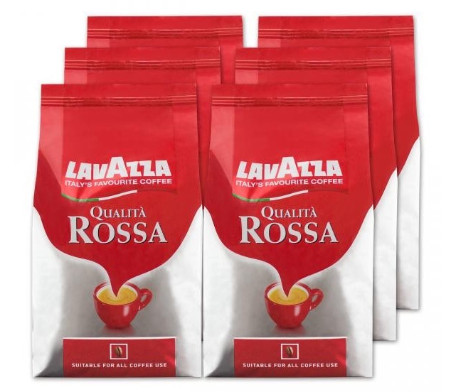 6x 1kg Lavazza Kaffee Qualita Rossa ganze Bohnen nur 60,41 Euro inkl. Versand – dazu 10,65 Euro in Superpunkten = effektiv nur 49,76 Euro