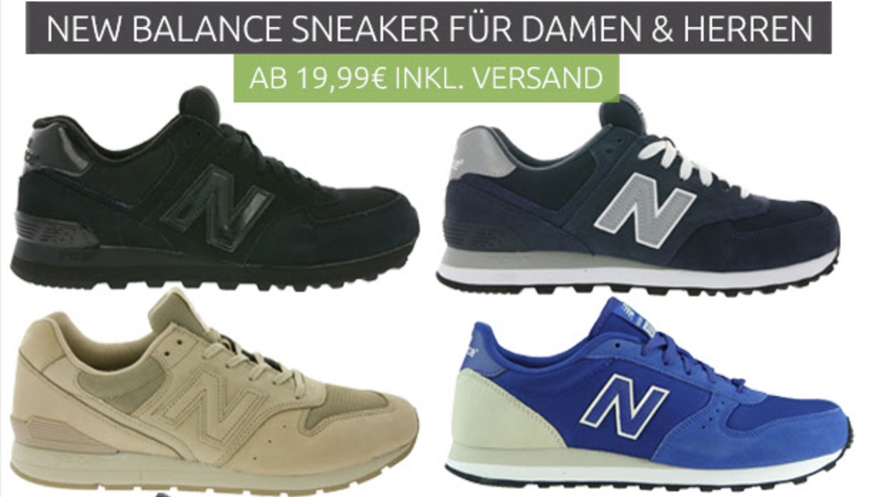 Großer New Balance Sneaker Sale mit über 170 verschiedenen Modellen ab 19,99 Euro inkl. Versand
