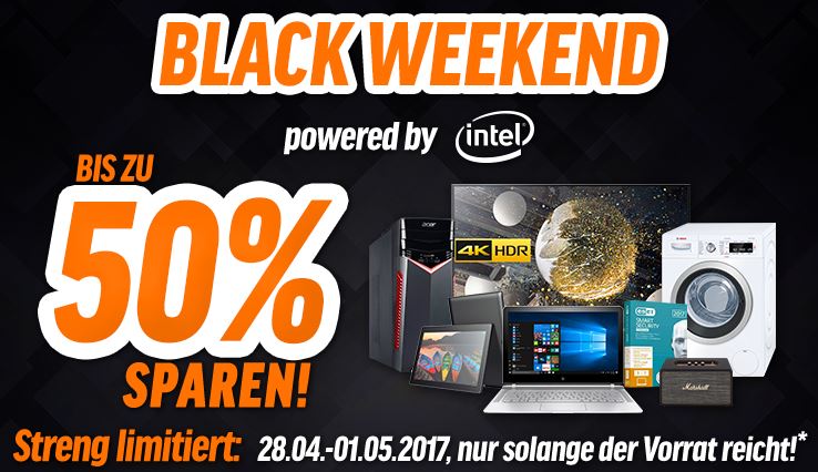 Black Weekend Deals mit bis zu 50% Rabatt auf versch. Elektronik Artikel (Acer, HP, MSI, Intel uvm.)