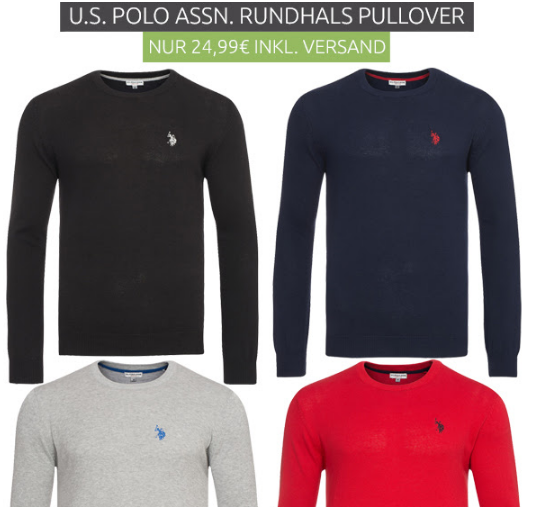 U.S. Polo Assn. Rundhals Herren Pullover in versch. Farben für nur 24,99 Euro inkl. Versand