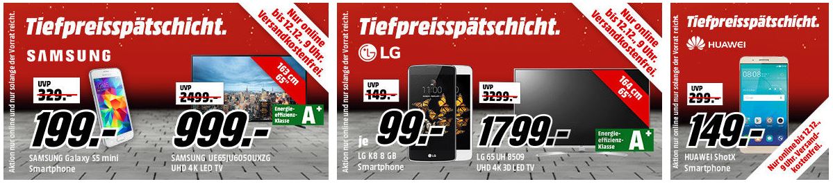 Media Markt Mega Tiefpreisspätschicht: Großes Auswahl an Elektro- und Haushaltsgeräten (TV, Smartphones, Kühlschränke, Spülmaschinen, Festplatten, USB-Sticks) zu günstigen Preisen