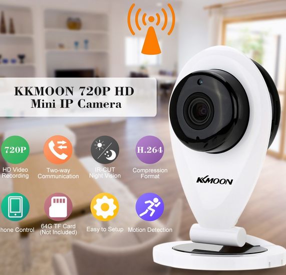 Reduziert! Kkmoon CCTV Wireless Wifi Kamera 720p nur 14,91 Euro inkl. Versand