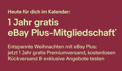 Tipp! Nur heute 1 Jahr gratis Ebay Plus Mitgliedschaft