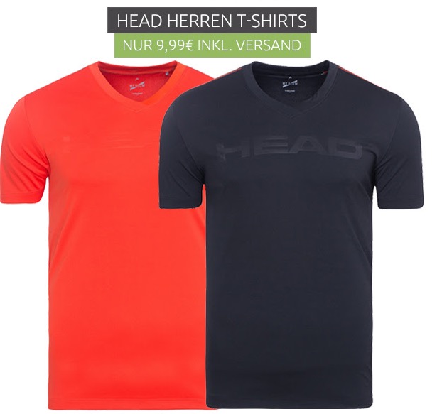 Head Transition V-Neck Herren-Sportshirt in Schwarz oder Orange nur 9,99 Euro inkl. Versand