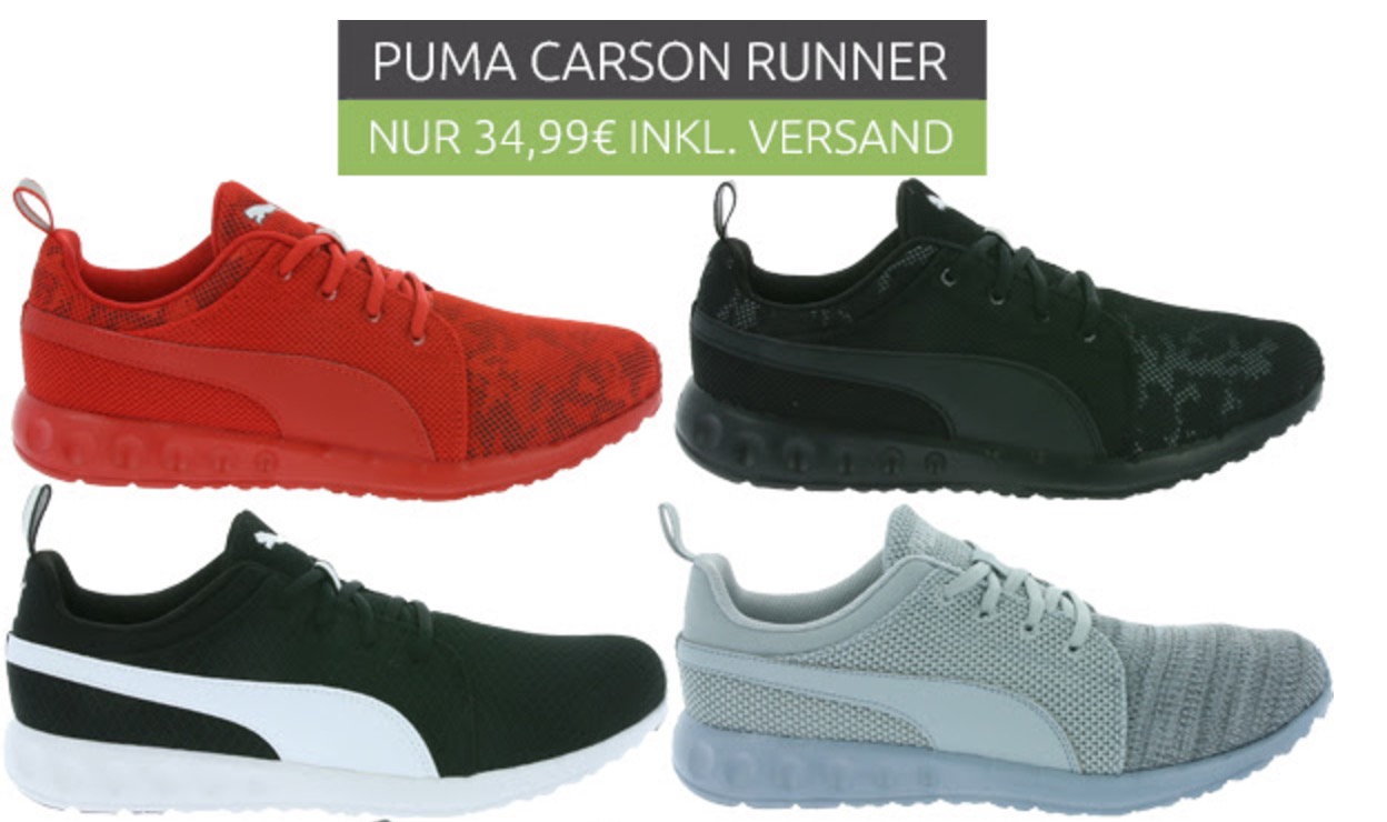 Puma Carson Runner Herrenschuhe in verschiedenen Farben für nur 34,99 Euro inkl. Versand