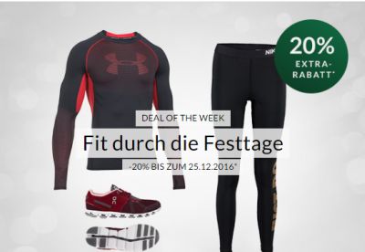 Nur noch heute: Engelhorn Sports Weekly Deal – 20% Extra-Rabatt auf Fitness und Running