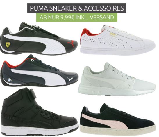 Puma Sale mit verschiedenen Sneaker und Accessoires ab 1,99 Euro inkl. Versand