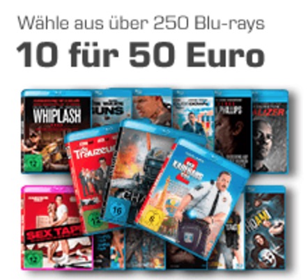 Letzter Tag! 10 Blu-rays für nur 50,- Euro im Saturn Onlineshop