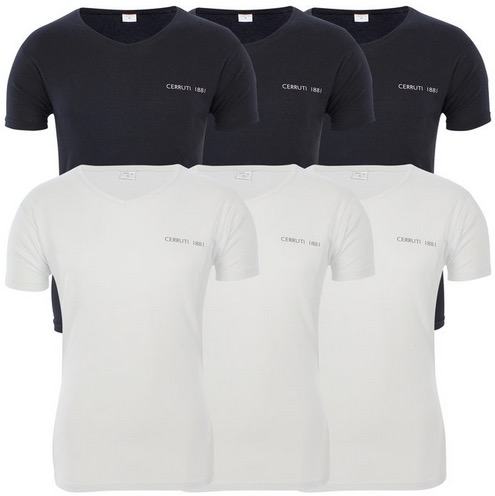 6er Pack Cerruti Kurzarm T-Shirts V-Neck in versch. Farben und Größen für nur 19,99 Euro inkl. Versand