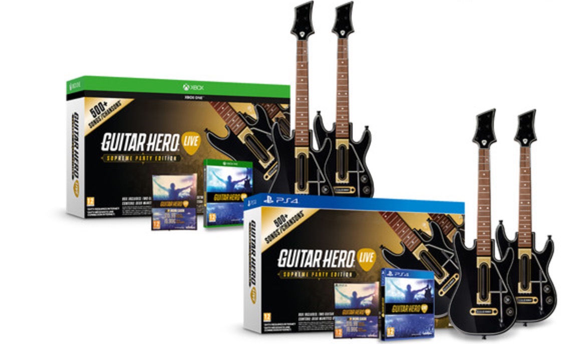 Guitar Hero Live mit 2 Gitarren-Controllern  für PS4 oder Xbox One für nur 43,90 Euro inkl. Versand