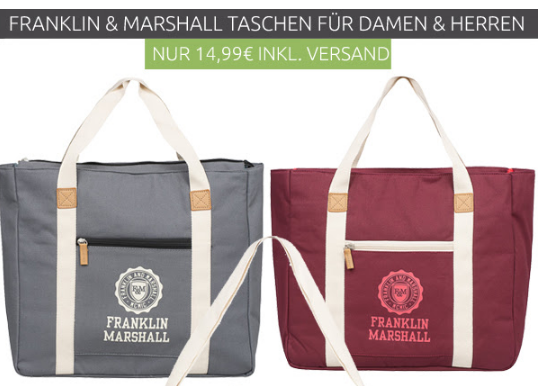 Franklin and Marshall Taschen (verschiedene Modelle) für nur 14,99 Euro inkl. Versand