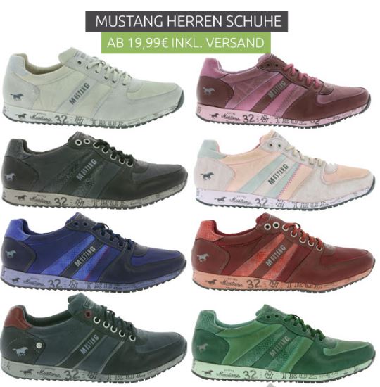 Mustang Herren Sneaker verschiedene Modelle ab 19,99 Euro inkl. Versand