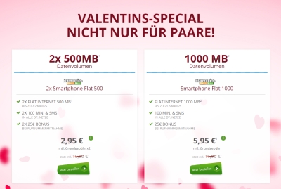 2x Klarmobil Smartphone Flat 500MB + 100 Minuten/100 SMS zusammen 5,90 Euro monatlich oder 1x mit 1000 MB für 5,95 Euro
