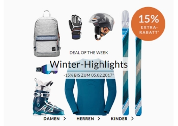 Engelhorn Sports Weeklydeal – 20% Extra-Rabatt auf Wintersport Artikel + 5,- Euro Gutschein!