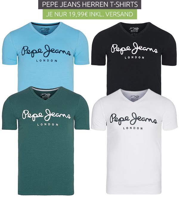 Outlet46: Pepe Jeans Original Stretch V Herren T-Shirt in verschiedenen Farben für nur 19,99 Euro inkl. Versand