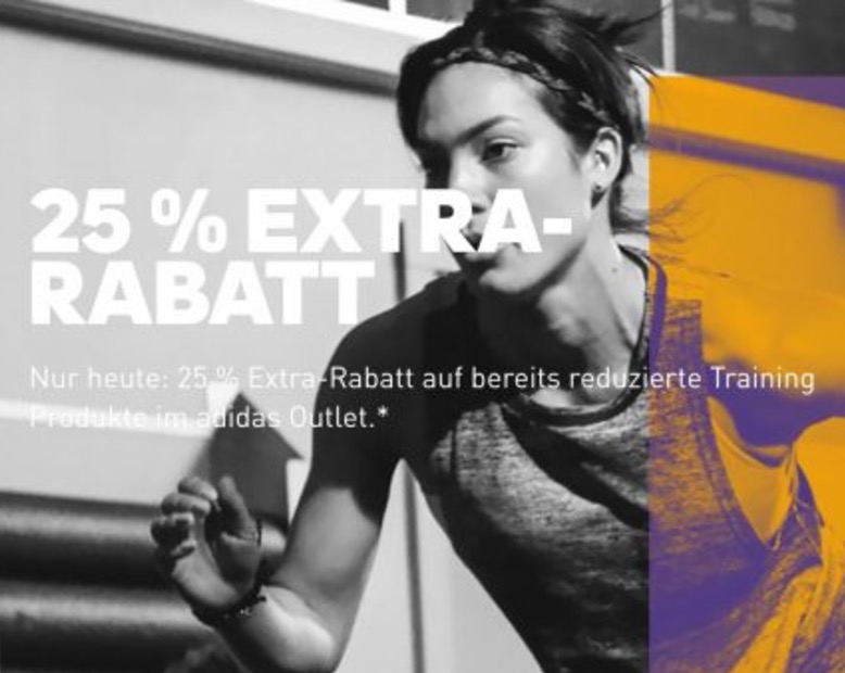 25% Extrarabatt auf alle reduzierten Trainingsartikel im Adidas Onlineshop