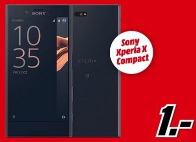 Mit Gewinn! Sony Xperia X Compact (Vergleich 349,99) mit Surf 250 nur 9,99 Euro monatlich