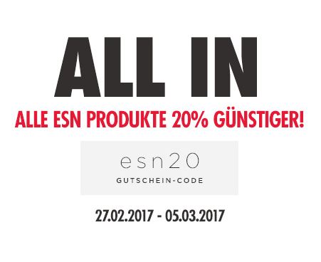 Nur noch Heute: 20% Gutscheincode auf ESN Produkte bei Fitmart!