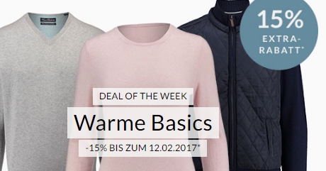 Engelhorn Weekly Deal mit 15% Extra-Rabatt auf warme Basics