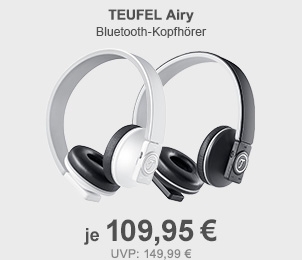 Teufel AIRY Bluetooth-Kopfhörer in weiss oder anthrazit je nur 109,95,- Euro