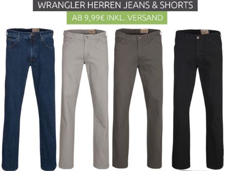 Verschiedene Wrangler Herren Jeans und Shorts ab 7,99 Euro inkl. Versand