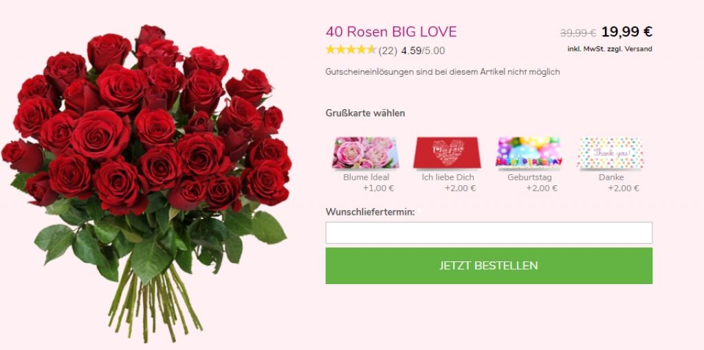 Wolle Rose Kaufe 40 Langstielige Rote Rosen Nur 25 94 Euro Inkl Versand Snipz De