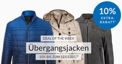 Engelhorn Weekly Deal mit 10% Extra-Rabatt auf Übergangsjacken