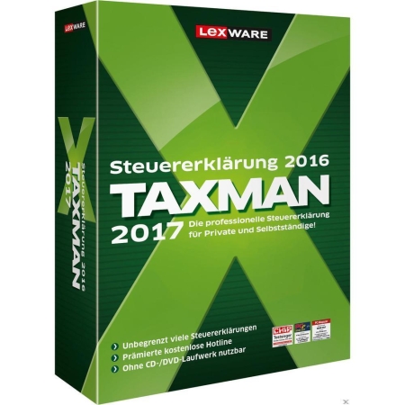 Lexware Taxman 2017 für die Einkommensteuer 2016 nur 17,99 Euro