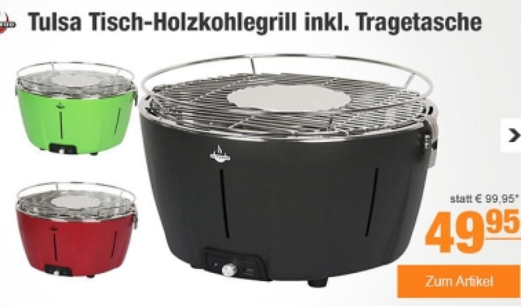 El Fuego Tulsa Tisch-Holzkohlegrill inkl. Tragetasche ab 44,95 Euro