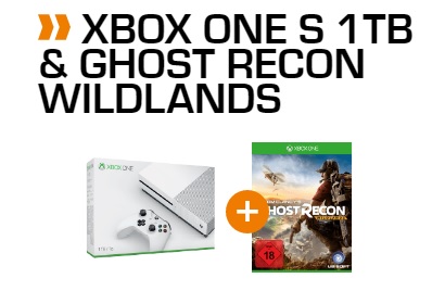 MICROSOFT Xbox One S 1TB Konsole & Tom Clancy’s Ghost Recon Wildlands