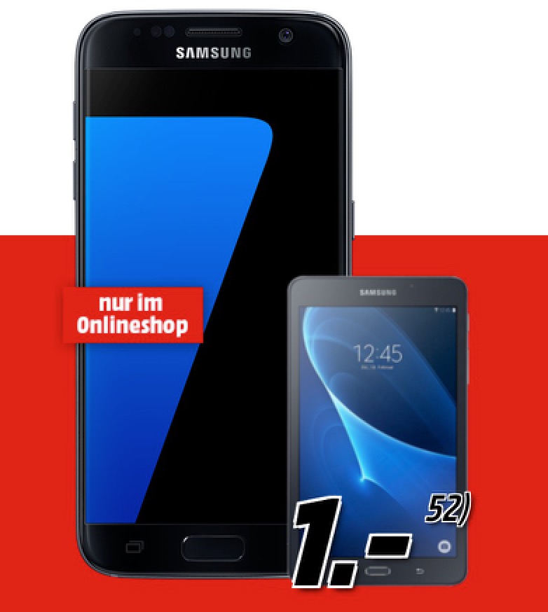 Vodafone Flat Allnet Comfort für mtl. 19,99 Euro + Samsung Galaxy S7 + Samsung Galaxy Tab A für nur einmalig 1,- Euro