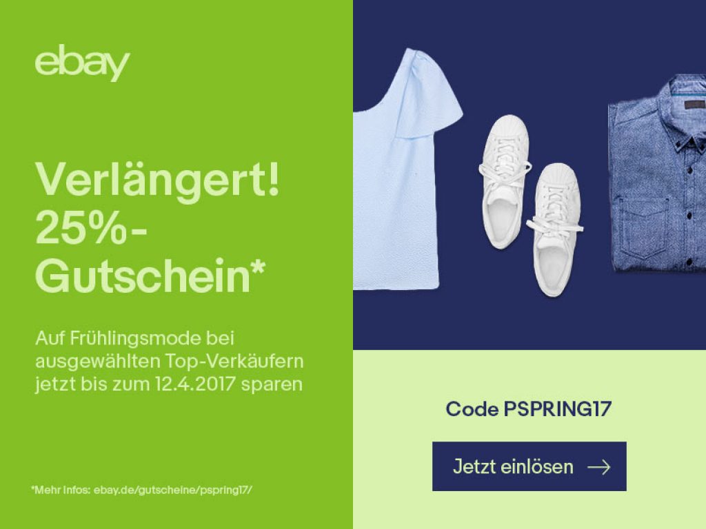 Nur noch bis Paypal Gutschein mit 25 Rabatt auf Frühlingsmode