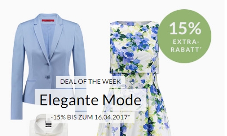 Engelhorn Weekly Deal: Ab heute 15% Extra-Rabatt auf Elegante Mode