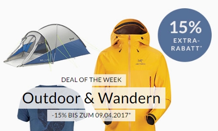 Engelhorn Sports Weeklydeal – 15% Extra-Rabatt auf Outdoor & Wandern+ 5,- Euro Gutschein