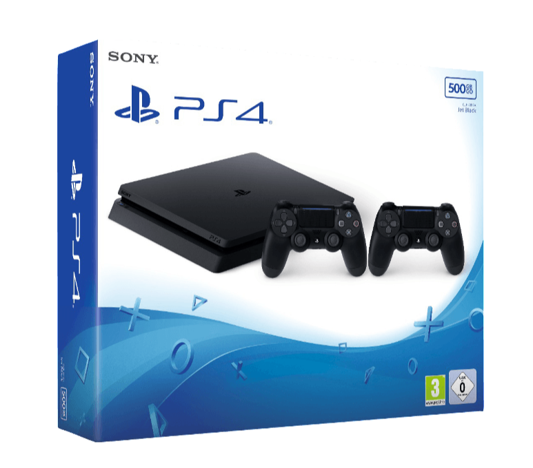 Sony PlayStation 4 PS4 Slim 500GB + 2. DualShock4 Controller Schwarz oder Weiss nur 222,- Euro (statt 289,- Euro)