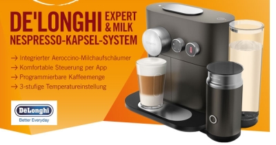 DeLonghi EN 355.GAE Expert & Milk Nespresso-System für 199,- Euro im CyberSale