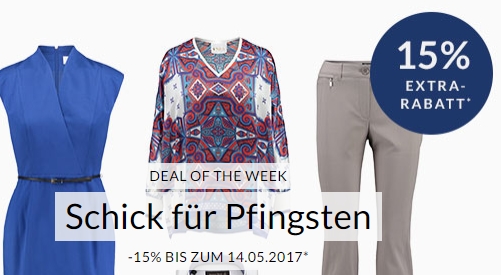 Engelhorn Weekly Deal: Ab heute 15% Extra-Rabatt auf Schicke Pfingstmode!