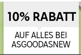 10% Rabatt auf alle Artikel im asgoodasnew Rakuten-Shop!