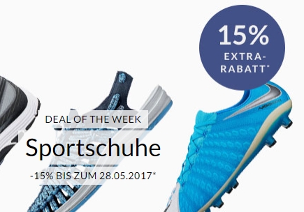 Engelhorn Sports Weeklydeal mit 15% Rabatt auf ausgewählte Sportschuhe und 5,- Euro Gutschein