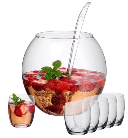 WMF Glas-Bowleset 8-teilig mit Bowle, Löffen und 6 Gläsern nur 24,95 Euro inkl. Versand