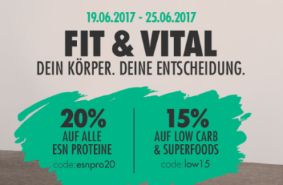 Bis Sonntag: Fitmart 20% Gutschein auf alle ESN Proteine und 15% auf Lowcarb + Superfoods