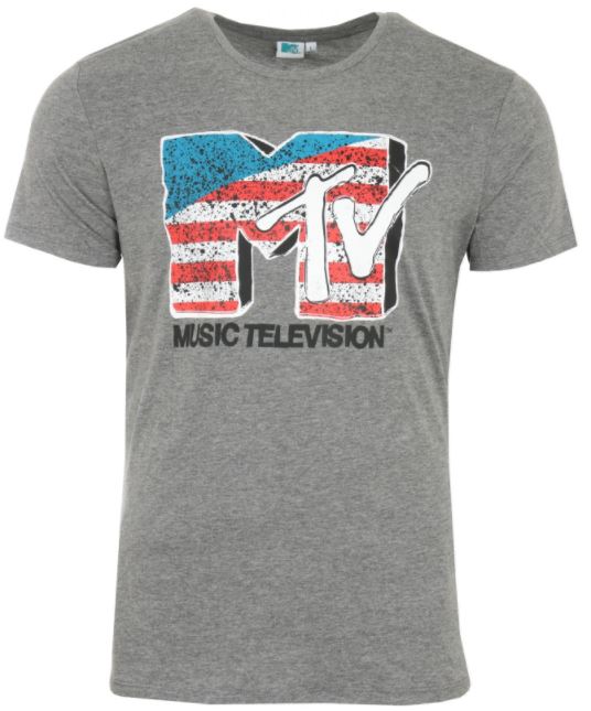 MTV American Flag Herren T-Shirt in Grau für nur 5,99 Euro inkl. Versand