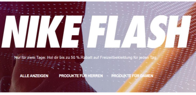 Endet heute abend! Nike FlashSale mit 50% Rabatt auf 76 ausgewählte Artikel